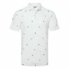 Ping Two Tone Golf Polo Shirt -Golf Shirts Sales Ping SS23 Two Tone Polo Shirt P03571 WAM SHPIN350 White Aquarius Multi Front