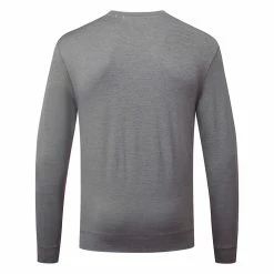 Puma Cloudspun Crew Golf Popover -Golf Shirts Sales Puma AW22 Cloudspun Crewneck Sweater 535458 07 SWPUM265 Quiet Shade Heather Sunset Pink Heather S Back