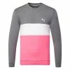 Puma Cloudspun Crew Golf Popover 1 Puma Cloudspun Crew Golf Popover -Golf Shirts Sales Puma AW22 Cloudspun Crewneck Sweater 535458 07 SWPUM265 Quiet Shade Heather Sunset Pink Heather S Front