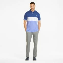 Puma Cloudspun Highway Golf Polo Shirt 12 Puma Cloudspun Highway Golf Polo Shirt -Golf Shirts Sales Puma AW22 Cloudspun Highway Polo 532972 07 Blue Blazing Lavender Pop Model 2