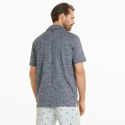 Puma AP Cloudspun King Golf Polo Shirt -Golf Shirts Sales Puma SS22 AP King Cloudspun Polo Shirt 535505 01 Code SHPUM631 L Navy Blazer Heathe Model 3
