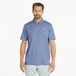 Puma AP Cloudspun King Golf Polo Shirt -Golf Shirts Sales Puma SS22 AP King Cloudspun Polo Shirt 535505 02 Code SHPUM632 L Lavender Pop Heather Model 1