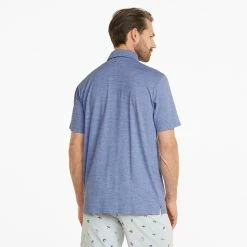 Puma AP Cloudspun King Golf Polo Shirt -Golf Shirts Sales Puma SS22 AP King Cloudspun Polo Shirt 535505 02 Code SHPUM632 L Lavender Pop Heather Model 3