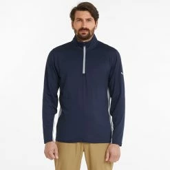 Puma Gamer 1/4 Zip Golf Popover -Golf Shirts Sales Puma SS22 Gamer 1 4 Zip Sweater 599127 03 Code SWPUM231 M Navy Blazer model 1