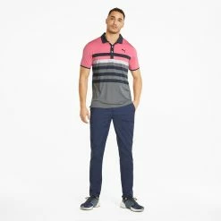Puma MATTR One Way Golf Polo Shirt 12 Puma MATTR One Way Golf Polo Shirt -Golf Shirts Sales Puma SS22 Mattr One Way Polo 599115 26 SHPUM651 Sunset Pink Navy Blazer Model 2