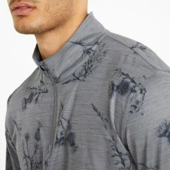 Puma Cloudspun Lowlands 1/4 Zip Golf Popover -Golf Shirts Sales Puma Cloudspun Lowlands 1 4 Zip Golf Popover Quiet Shade Heather 537067 02 SWPUM258 Model 2