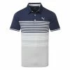 Puma MATTR Track Golf Polo Shirt 1 Puma MATTR Track Golf Polo Shirt -Golf Shirts Sales Puma SS23 Mattr Track Polo Shirt 538997 02 SHPUM668 Navy Blazer High Rise Heather Front