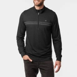 TravisMathew Hot Cocoa 1/2 Zip Golf Sweater 11 TravisMathew Hot Cocoa 1/2 Zip Golf Sweater -Golf Shirts Sales Travis Mathew AW21 Hot Cocoa Sweater 1MV370 0BSH Code SWTRA012 M Black Sharkskin Model 1