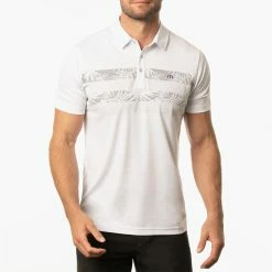 TravisMathew Activate Golf Polo Shirt 11 TravisMathew Activate Golf Polo Shirt -Golf Shirts Sales Travis Mathew SS21 Activate Golf Polo Shirt 1MW440 SHTRA055 XL White Model 1