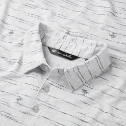 TravisMathew Draggin Anchor Golf Polo Shirt 9 TravisMathew Draggin Anchor Golf Polo Shirt -Golf Shirts Sales Travis Mathew SS21 Draggin Anchor Golf Polo Shirt 1MW108 Code SHTRA052 Heather Light Grey Detail