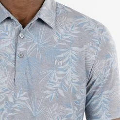 TravisMathew Patio Time Golf Polo Shirt 12 TravisMathew Patio Time Golf Polo Shirt -Golf Shirts Sales Travis Mathew SS21 Patio Time Golf Polo Shirt 1MW148 SHTRA058 L Heather Medium Grey Model 2