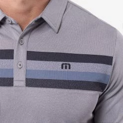 TravisMathew Private Dock Golf Polo Shirt 12 TravisMathew Private Dock Golf Polo Shirt -Golf Shirts Sales Travis Mathew SS21 Private Dock Golf Polo Shirt 1MW149 SHTRA054 M Heather Medium Grey Model 2