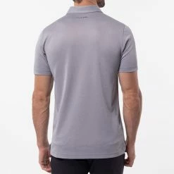 TravisMathew Private Dock Golf Polo Shirt 13 TravisMathew Private Dock Golf Polo Shirt -Golf Shirts Sales Travis Mathew SS21 Private Dock Golf Polo Shirt 1MW149 SHTRA054 M Heather Medium Grey Model 3