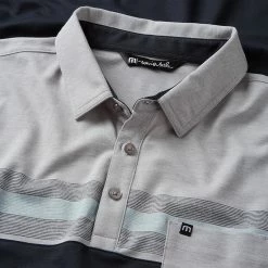 TravisMathew Salad Days Golf Polo Shirt -Golf Shirts Sales Travis Mathew SS21 Salad Days Golf Polo Shirt 1MW110 SHTRA056 S Heather Light Grey Detail