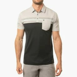 TravisMathew Salad Days Golf Polo Shirt -Golf Shirts Sales Travis Mathew SS21 Salad Days Golf Polo Shirt 1MW110 SHTRA056 S Heather Light Grey Model 1