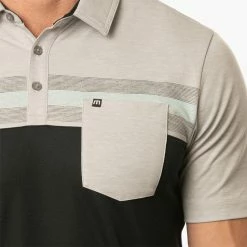 TravisMathew Salad Days Golf Polo Shirt -Golf Shirts Sales Travis Mathew SS21 Salad Days Golf Polo Shirt 1MW110 SHTRA056 S Heather Light Grey Model 2