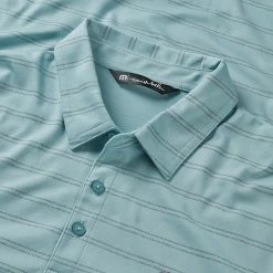 TravisMathew Tahoe Golf Polo Shirt 9 TravisMathew Tahoe Golf Polo Shirt -Golf Shirts Sales Travis Mathew SS21 Tahoe Polo Shirt 1MW154 Code SHTRA034 M Heather Delphinium Detail
