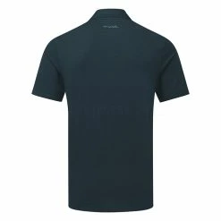 TravisMathew The Heater Golf Polo Shirt Black -Golf Shirts Sales Travis Mathew SS21 The Heater Golf Polo Shirt 1MW395 Code SHTRA036 M Vintage Indigo Black Back