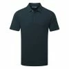 TravisMathew The Heater Golf Polo Shirt Black -Golf Shirts Sales Travis Mathew SS21 The Heater Golf Polo Shirt 1MW395 Code SHTRA036 M Vintage Indigo Black Front