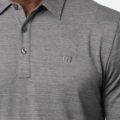 TravisMathew The Heater Golf Polo Shirt Black 12 TravisMathew The Heater Golf Polo Shirt Black -Golf Shirts Sales Travis Mathew SS21 The Heater Golf Polo Shirt 1MW395 Code SHTRA037 M Sleet Quit Shade model 2
