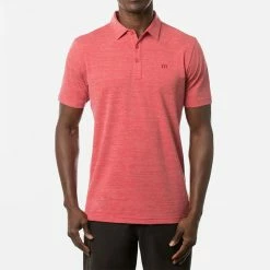 TravisMathew The Heater Golf Polo Shirt Black 11 TravisMathew The Heater Golf Polo Shirt Black -Golf Shirts Sales Travis Mathew SS21 The Heater Golf Polo Shirt 1MW395 Code SHTRA039 M Heather Scooter model 1