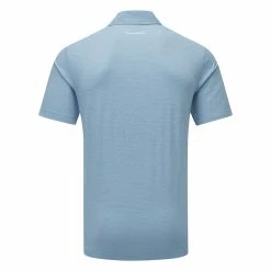 TravisMathew The Heater Golf Polo Shirt Black 10 TravisMathew The Heater Golf Polo Shirt Black -Golf Shirts Sales Travis Mathew SS21 The Heater Golf Polo Shirt 1MW395 Code SHTRA040 M Heather Heritage Blue Back