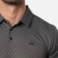 TravisMathew Two Hour Delay Golf Polo Shirt -Golf Shirts Sales Travis Mathew SS21 Two Hour Delay Polo Shirt 1MV108 Code SHTRA033 M Heather Dark Grey Model 2