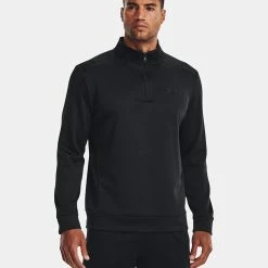 Underarmour Under Armour Fleece 1/4 Zip Golf Sweater 11 Underarmour Under Armour Fleece 1/4 Zip Golf Sweater -Golf Shirts Sales Under Armour AW22 1 4 Zip Sweater 1373358 001 SWUND171 XL Black Black Model 1