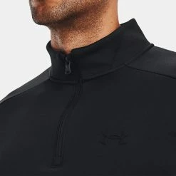 Underarmour Under Armour Fleece 1/4 Zip Golf Sweater 12 Underarmour Under Armour Fleece 1/4 Zip Golf Sweater -Golf Shirts Sales Under Armour AW22 1 4 Zip Sweater 1373358 001 SWUND171 XL Black Black Model 2