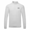 Underarmour Under Armour Fleece 1/4 Zip Golf Sweater 2 Underarmour Under Armour Fleece 1/4 Zip Golf Sweater -Golf Shirts Sales Under Armour AW22 1 4 Zip Sweater 1373358 014 SWUND173 XL Halo Gray Black Front