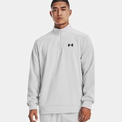 Underarmour Under Armour Fleece 1/4 Zip Golf Sweater 9 Underarmour Under Armour Fleece 1/4 Zip Golf Sweater -Golf Shirts Sales Under Armour AW22 1 4 Zip Sweater 1373358 014 SWUND173 XL Halo Gray Black Model 1