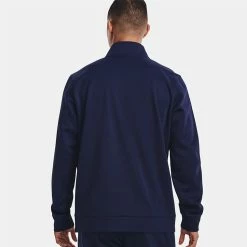 Underarmour Under Armour Fleece 1/4 Zip Golf Sweater 12 Underarmour Under Armour Fleece 1/4 Zip Golf Sweater -Golf Shirts Sales Under Armour AW22 1 4 Zip Sweater 1373358 410 SWUND174 XXL Midnight Navy Black Model 3
