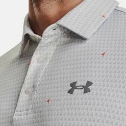 Underarmour Under Armour Playoff 2.0 Flag Print Golf Polo Shirt -Golf Shirts Sales Under Armour AW22 Playoff 2.0 Flag Print Polo Shirt 1327037 146 SHUND301 L White Halo Gray Steel Model 2