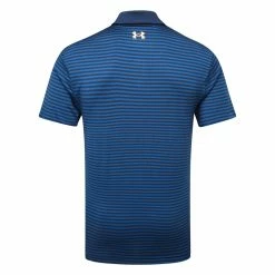 Underarmour Under Armour Playoff 2.0 Hollen Stripe Golf Polo Shirt -Golf Shirts Sales Under Armour AW22 Playoff 2.0 Hollen Stripe Polo Shirt 1327037 495 SHUND297 XL Academy Petrol Blue Afterglow Back