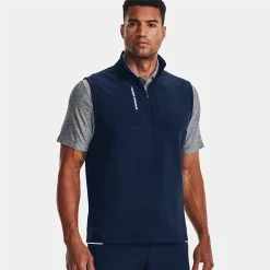 Underarmour Under Armour Storm Daytona 1/2 Zip Golf Vest 11 Underarmour Under Armour Storm Daytona 1/2 Zip Golf Vest -Golf Shirts Sales Under Armour AW22 Storm Daytona Vest Wind Top 1373408 408 WTUND092 Academy Academy Reflective Model 1