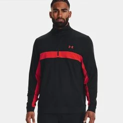 Underarmour Under Armour Storm 1/2 Zip Golf Sweater 11 Underarmour Under Armour Storm 1/2 Zip Golf Sweater -Golf Shirts Sales Under Armour AW22 Storm Midlayer 1 2 Zip Sweater 1370119 003 SWUND177 S Black Radio Red Radio Red Model 1