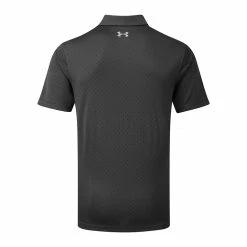 Underarmour Under Armour Performance Printed Golf Polo Shirt -Golf Shirts Sales Under Armour SS22 Performance Printed Golf Polo Shirt Jet Gray black Black 1361857 010 Back