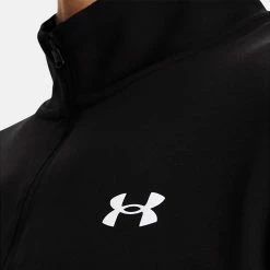 Underarmour Under Armour Storm 1/2 Zip Golf Sweater 12 Underarmour Under Armour Storm 1/2 Zip Golf Sweater -Golf Shirts Sales Under Armour SS22 Storm 1 2 Zip Golf Sweater Black Jet Gray White 1370119 001 Model 2
