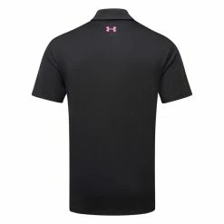 Underarmour Under Armour Playoff 3.0 Low Round Stripe Golf Polo Shirt -Golf Shirts Sales Under Armour SS23 Playoff 3.0 Low Round Stripe Polo Shirt 1378676 003 SHUND322 L BlackJet GreyRebel Pink Back