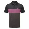 Underarmour Under Armour Playoff 3.0 Low Round Stripe Golf Polo Shirt -Golf Shirts Sales Under Armour SS23 Playoff 3.0 Low Round Stripe Polo Shirt 1378676 003 SHUND322 L BlackJet GreyRebel Pink Front