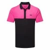 Underarmour Under Armour Performance 3.0 Colour Block Golf Polo Shirt 1 Underarmour Under Armour Performance 3.0 Colour Block Golf Polo Shirt -Golf Shirts Sales Under Armour SS23 Performance 3.0 Colour Block Polo Shirt 1377375 001 SHUND312 S Black Rebel Pink Black Front