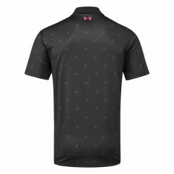 Underarmour Under Armour Performance 3.0 Deuces Golf Polo Shirt -Golf Shirts Sales Under Armour SS23 Performance 3.0 Deuces Polo Shirt 1377378 001 SHUND316 S Black Still Water Rebel Pink Back
