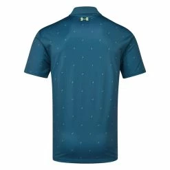 Underarmour Under Armour Performance 3.0 Deuces Golf Polo Shirt -Golf Shirts Sales Under Armour SS23 Performance 3.0 Deuces Polo Shirt 1377378 414 SHUND318 S Static Blue Still Water Lime Surge Back