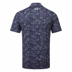 Underarmour Under Armour Playoff 3.0 Floral Speckle Stripe Golf Polo Shirt -Golf Shirts Sales Under Armour SS23 Playoff 3.0 Floral Speckle Polo Shirt 1378677 410 SHUND326 S Midnight navy Midnight Navy Halo Grey Back