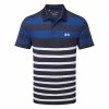 Underarmour Under Armour Playoff 3.0 Rugby YD Golf Polo Shirt -Golf Shirts Sales Under Armour SS23 Playoff 3.0 Rugby YD Stripe Polo Shirt 1378676 411 SHUND320 S Midnight Navy Blue Mirage White Front
