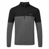 Underarmour Under Armour Storm HZ 1/2 Zip Golf Sweater -Golf Shirts Sales Under Armour SS23 Storm Midlayer HZ Sweater 1377398 012 SWUND194 S Pitch Grey Black Pitch Grey Front