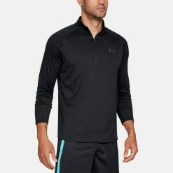Underarmour Under Armour Tech 2.0 1/2 Zip Golf Sweater 9 Underarmour Under Armour Tech 2.0 1/2 Zip Golf Sweater -Golf Shirts Sales Under Armour AW19 Tech 2.0 1 2 Zip Sweater 1328495 001 Code SWUND087 Black Charcoal model 1