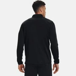 Underarmour Under Armour Fleece 1/2 Zip Golf Sweater -Golf Shirts Sales Under Armour AW20 Fleece 1 2 Zip Sweater 1357145 001 Code SWUND125 Black Model 3