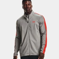 Underarmour Under Armour Storm Full Zip Golf Jacket -Golf Shirts Sales Under Armour AW21 Storm Full Zip Sweater 1369667 066 Code SWUND151 Concrete Phoenix Fire Model 1