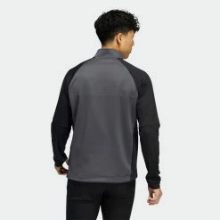 Adidas Colour Block 1/4 Zip Golf Sweater 13 Adidas Colour Block 1/4 Zip Golf Sweater -Golf Shirts Sales adidas SS22 Colour Block 1 4 Zip Golf Sweater HC5573 Grey Six Black Model 3